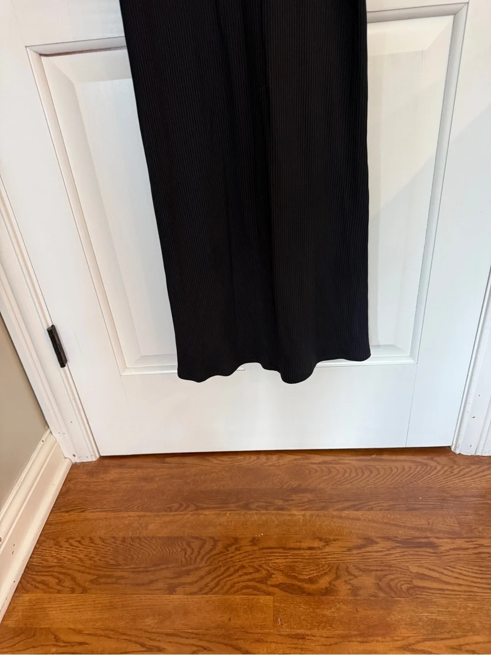 Abercrombie & Fitch Black Ribbed Long-Sleeve Square Neck Maxi 25579